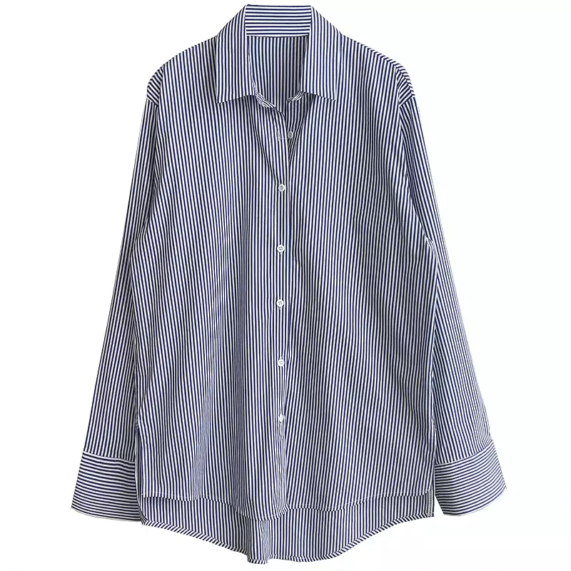 Luxi Blue and White Striped Shirt for Women