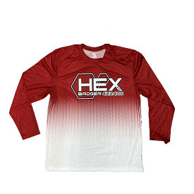 Men's Badger Sport •Hex• Long Sleeve Tee red/white large