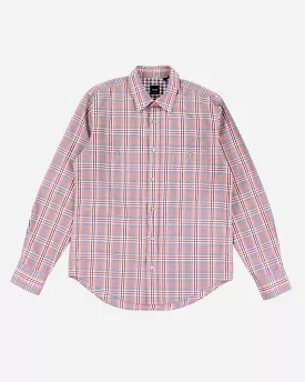 Men's Orange Boss Checked Button Up Shirt - M