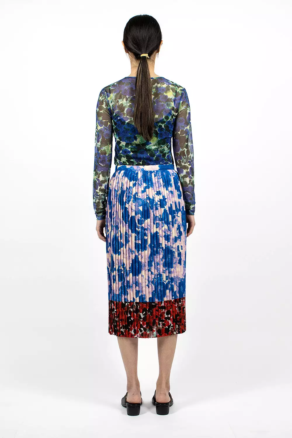 Mixed Floral Skirt Blue