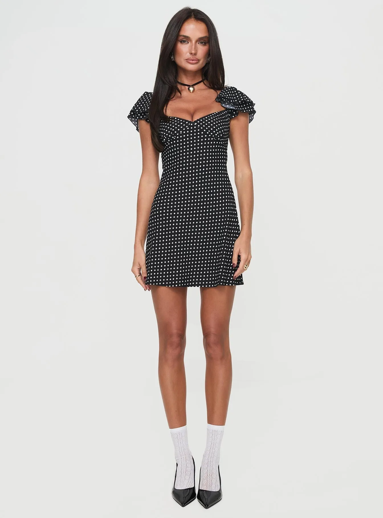 Moretti Mini Dress Black Polka Dot