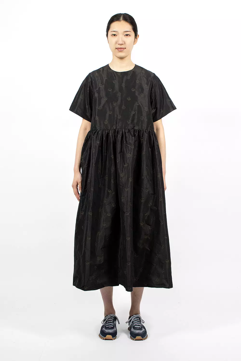 Mumu Dress Black Flower Jacquard