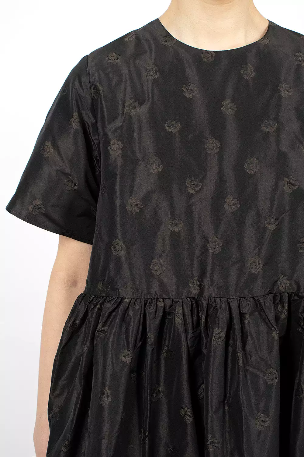 Mumu Dress Black Flower Jacquard