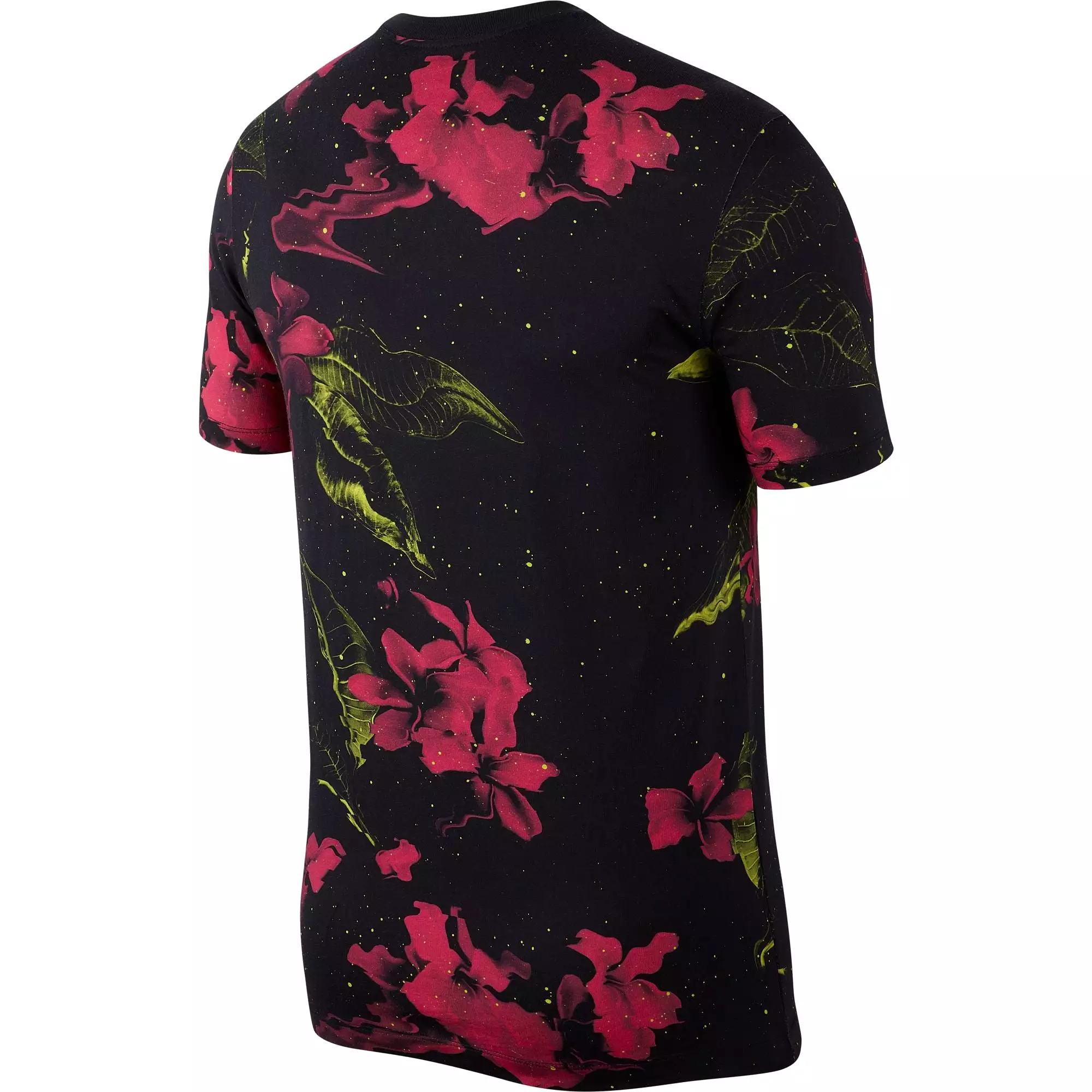 Nike Futura Floral Pink Limeade Print Men's Tee Black