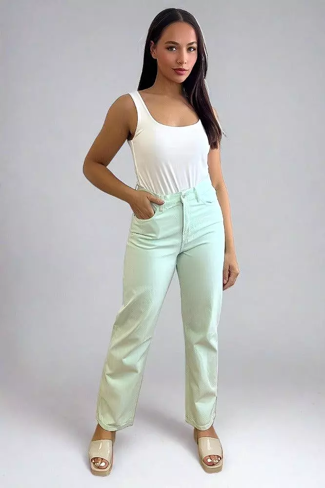 Pastel Colour Cropped Jeans