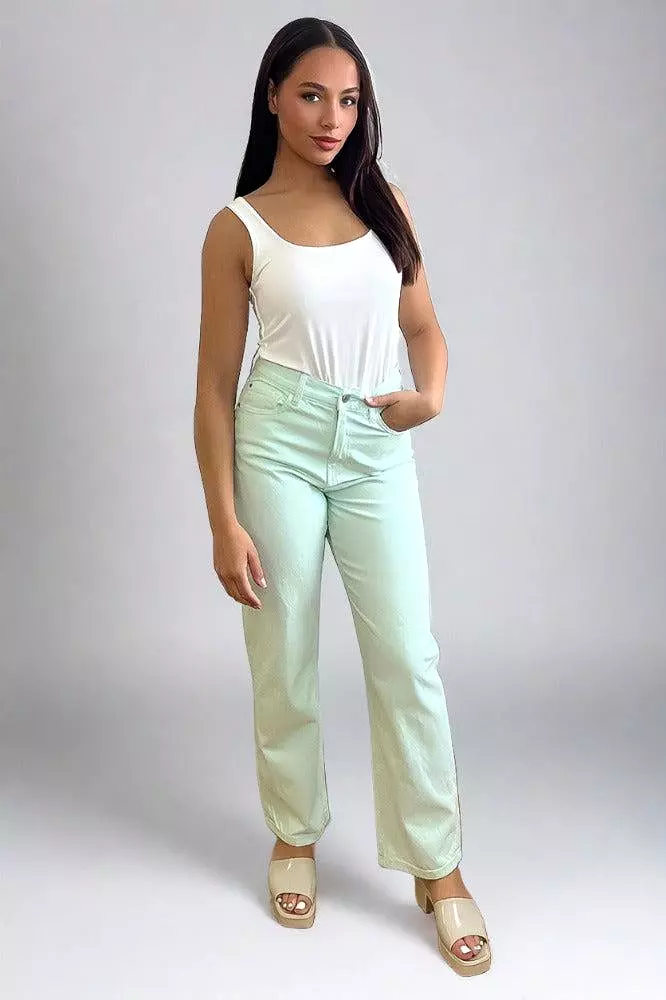 Pastel Colour Cropped Jeans