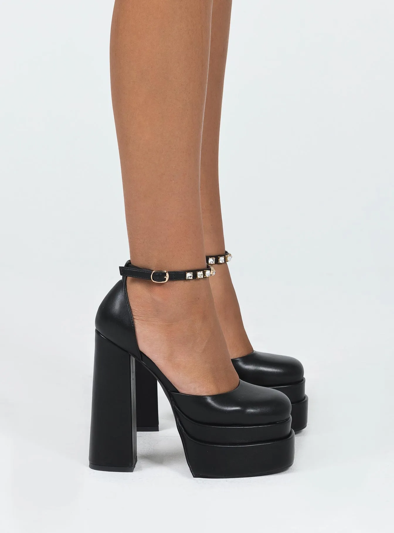 Randy Platform Heels Black