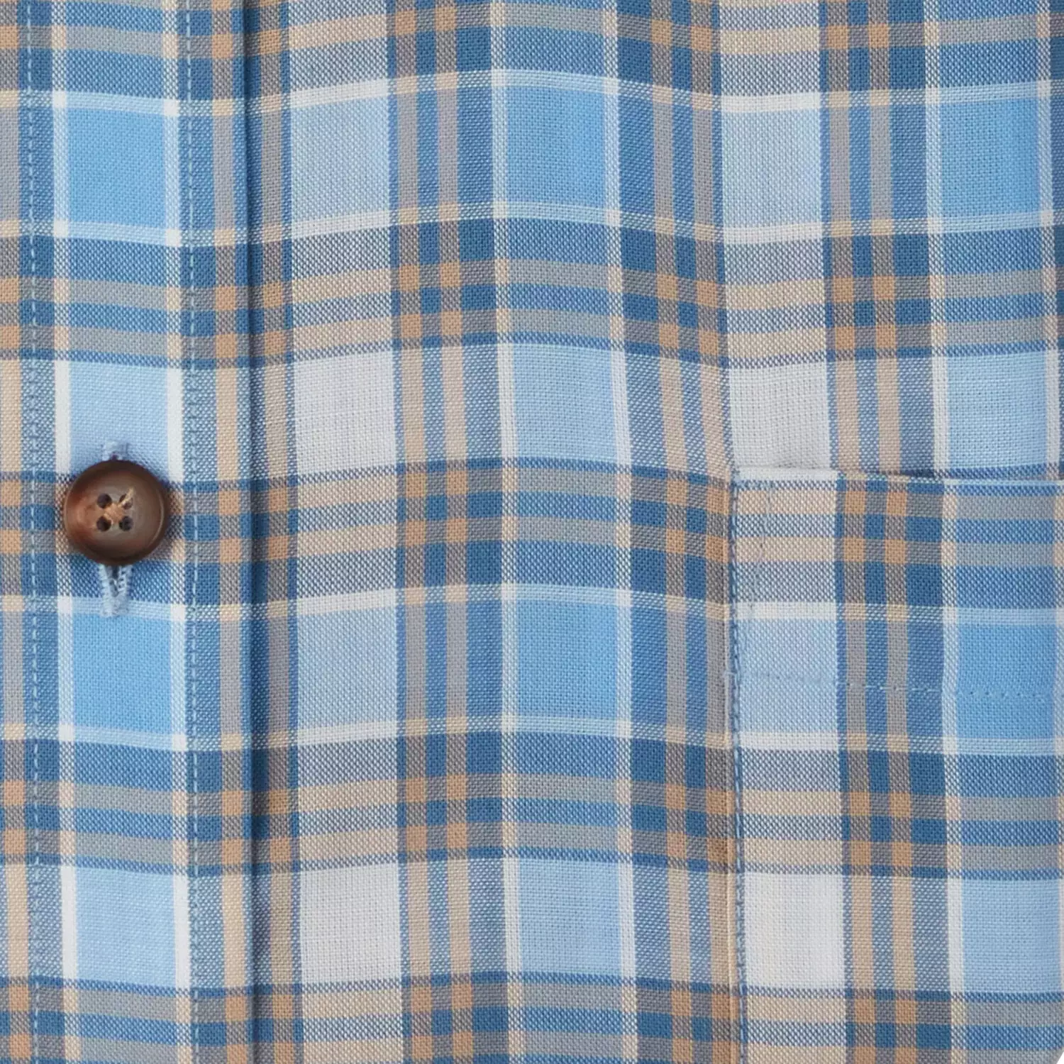 San Antonio :: Tencel Cornflower Blue And Khaki Check