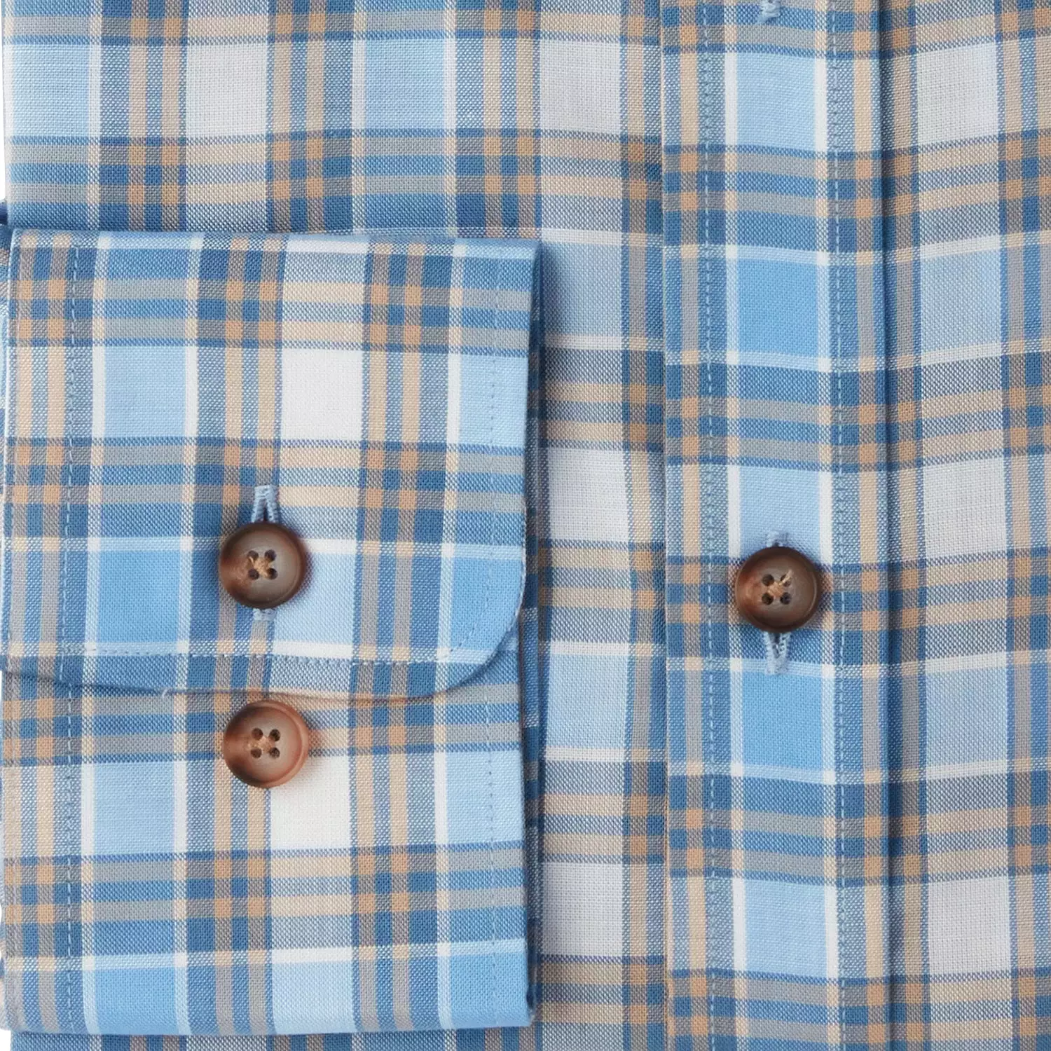 San Antonio :: Tencel Cornflower Blue And Khaki Check