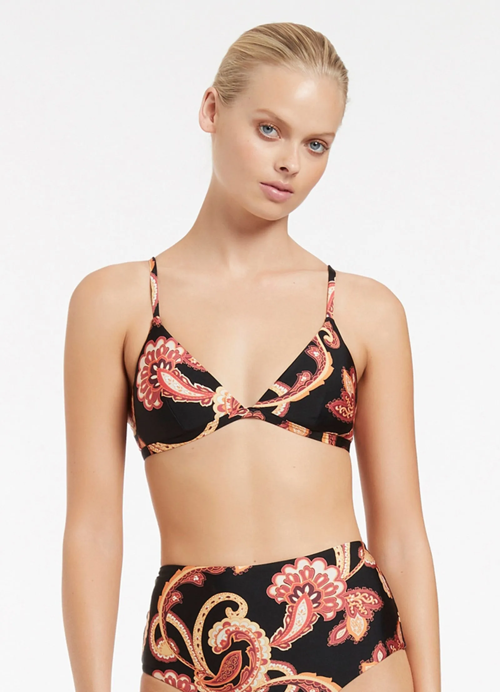 Silk Road Bikini Top - Black