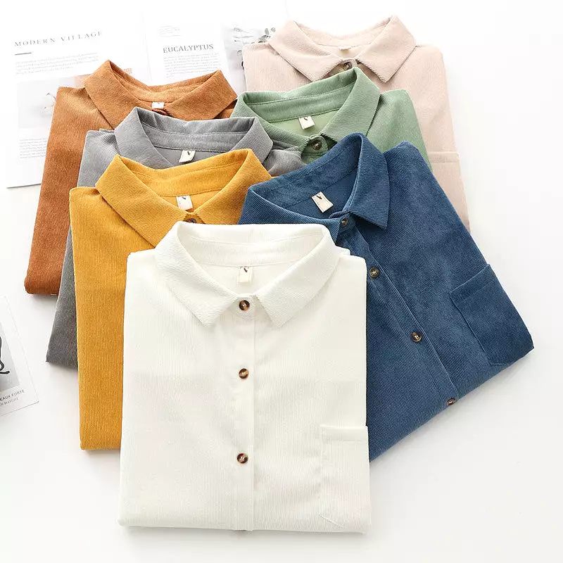 Spring new corduroy shirt for women