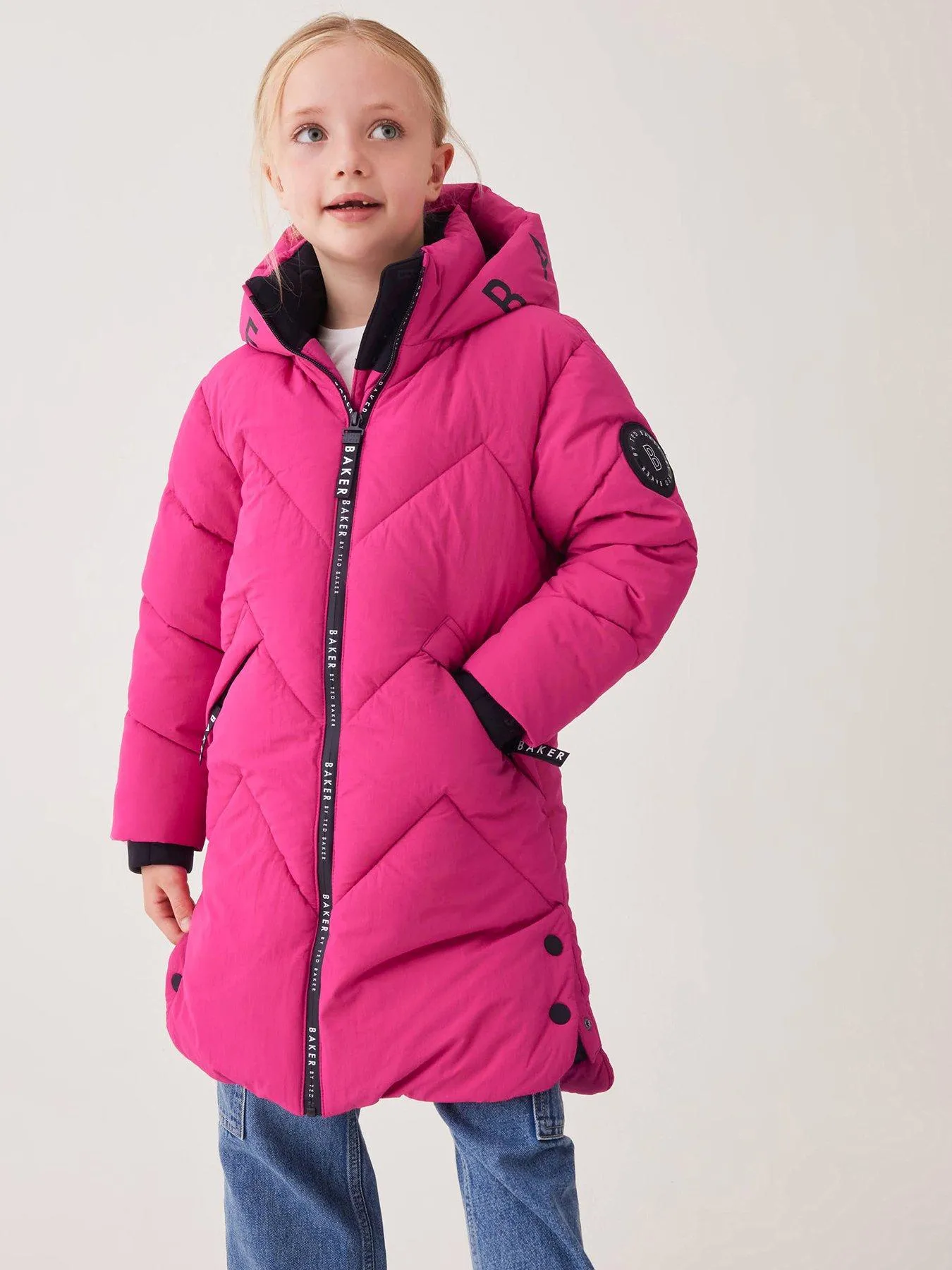 Ted Baker Baker By Ted Baker Longline Padded Coat - Pink