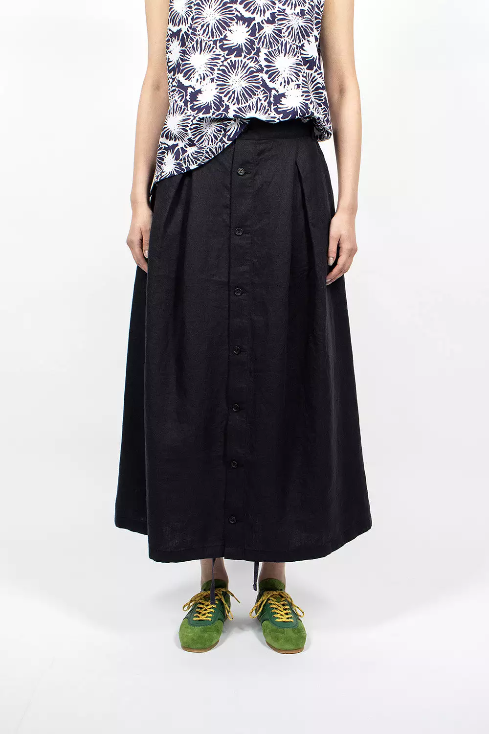 Tuck Skirt Navy Twill