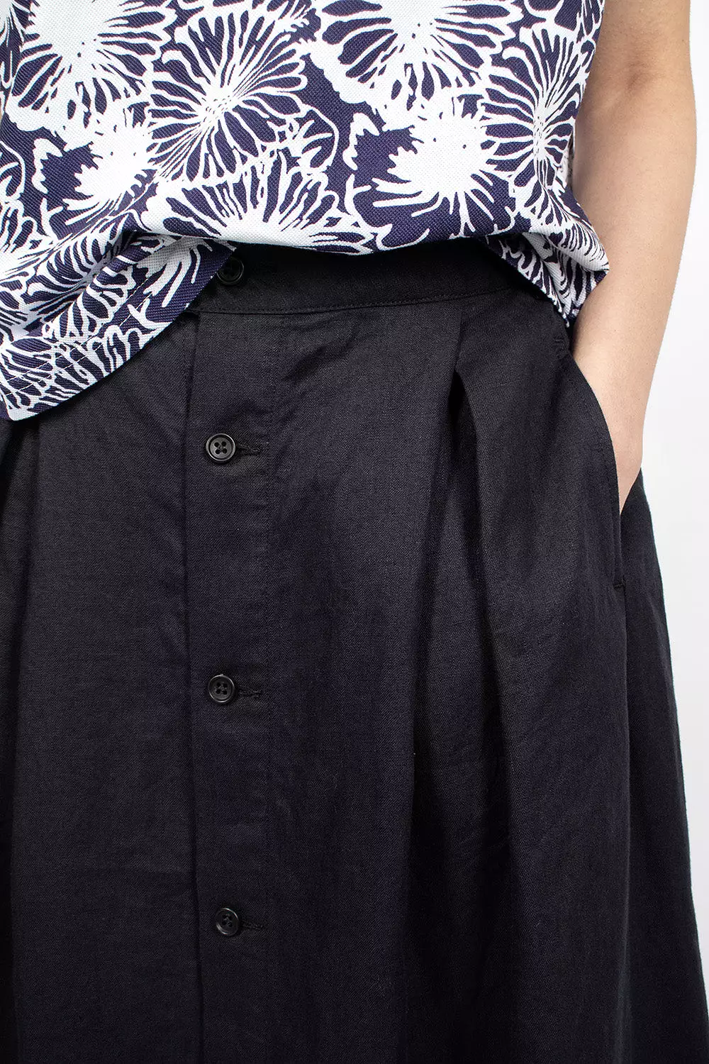 Tuck Skirt Navy Twill