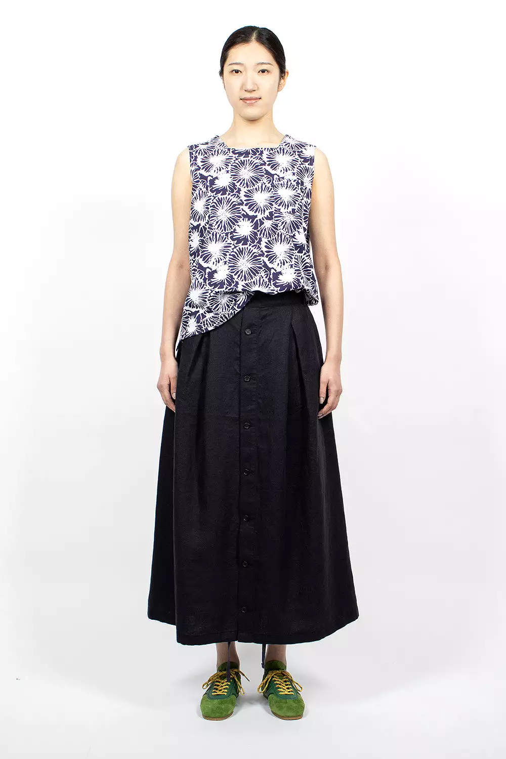 Tuck Skirt Navy Twill