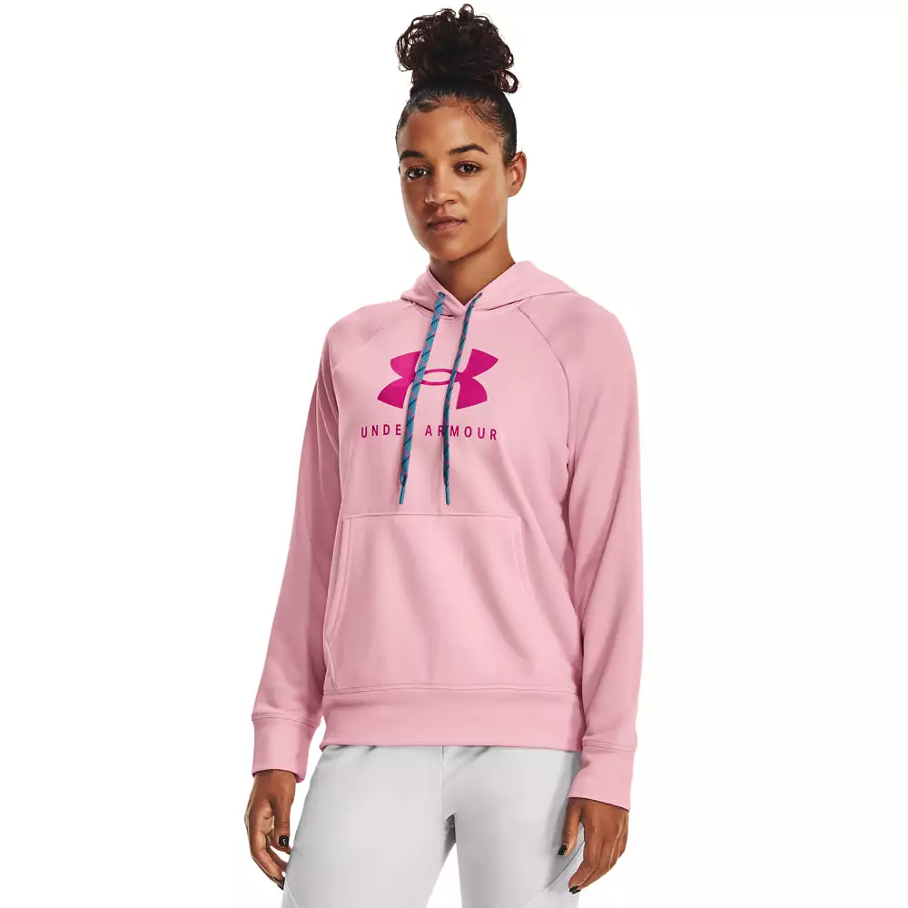 'Under Armour' Women's Shoreline Terry Hoodie - White / Sugar Pink