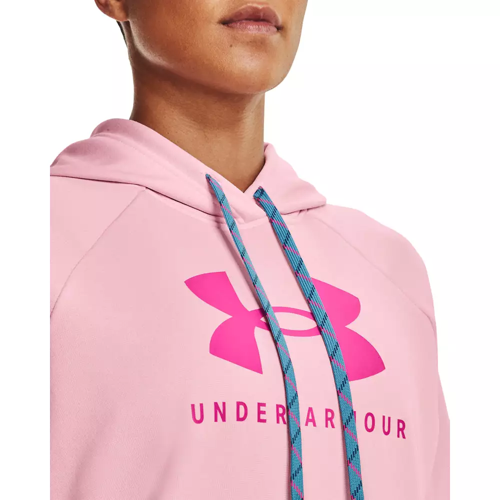 'Under Armour' Women's Shoreline Terry Hoodie - White / Sugar Pink