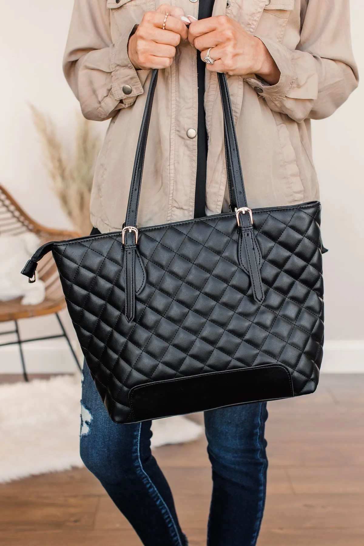 Wanting More Quilted Purse- Black