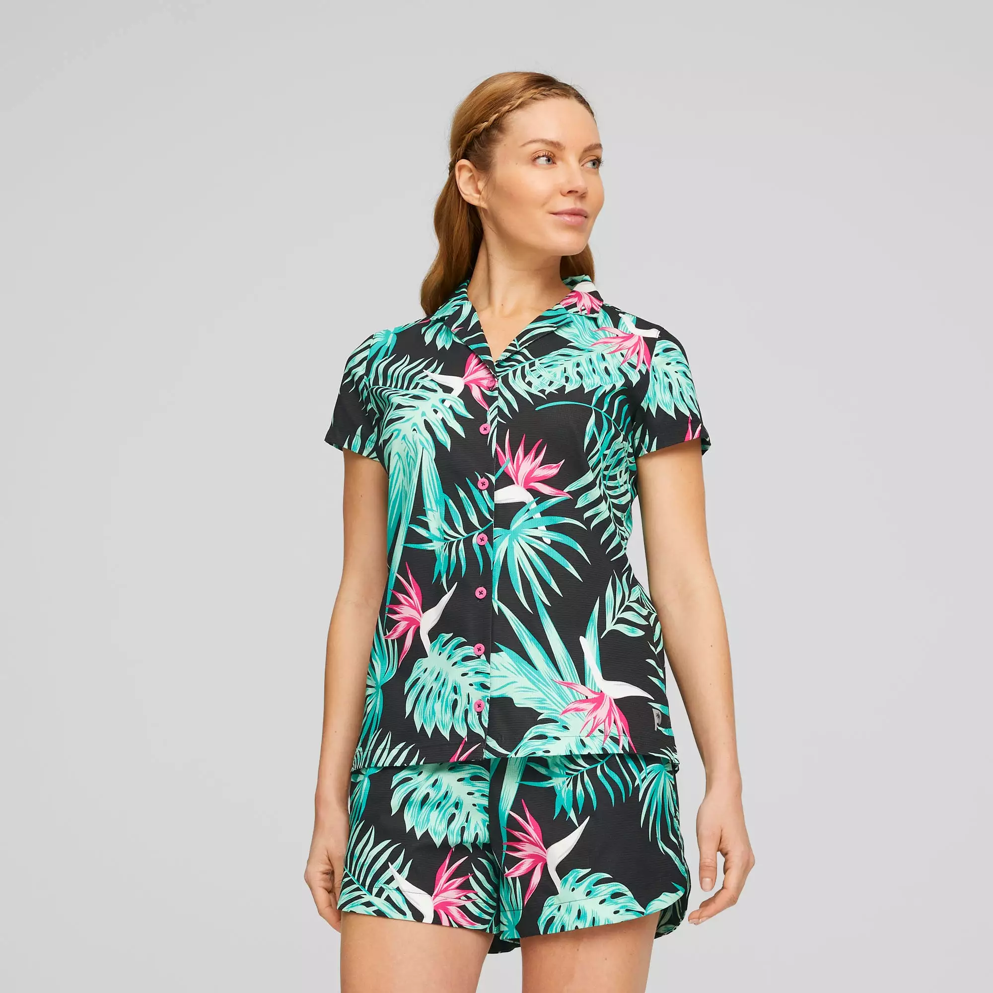 Women's Puma x PTC Paradise Camp Golf Shirt