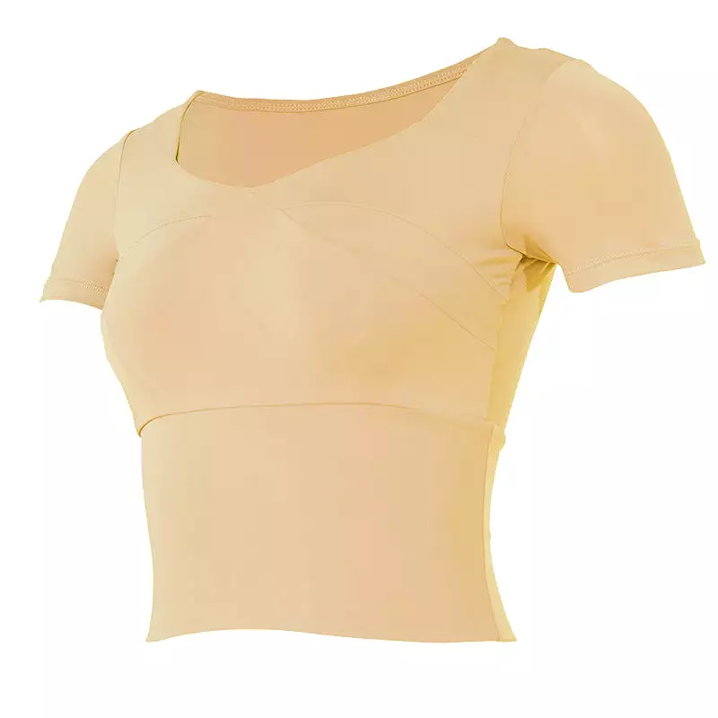 Women's running training fitness chest pad T-shirt