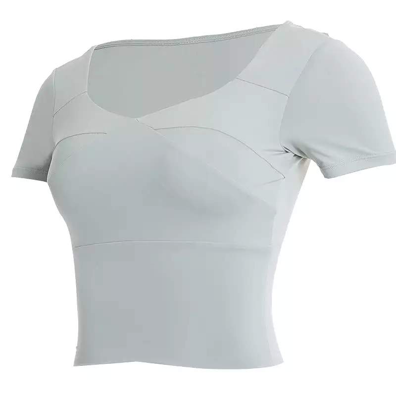 Women's running training fitness chest pad T-shirt