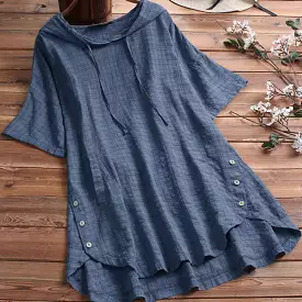 women's summer short-sleeved round neck shirt