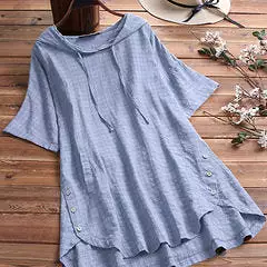 women's summer short-sleeved round neck shirt