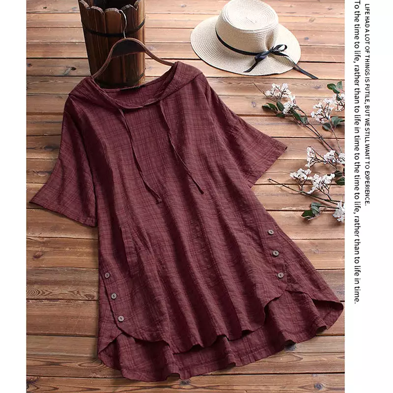 women's summer short-sleeved round neck shirt