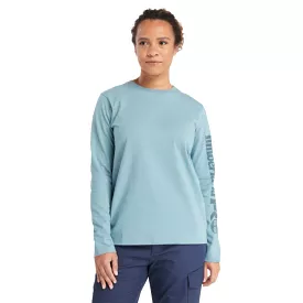 Women's Timberland PRO Cotton Core Long-Sleeve T-Shirt TB0A6D8JDR5 - Blue